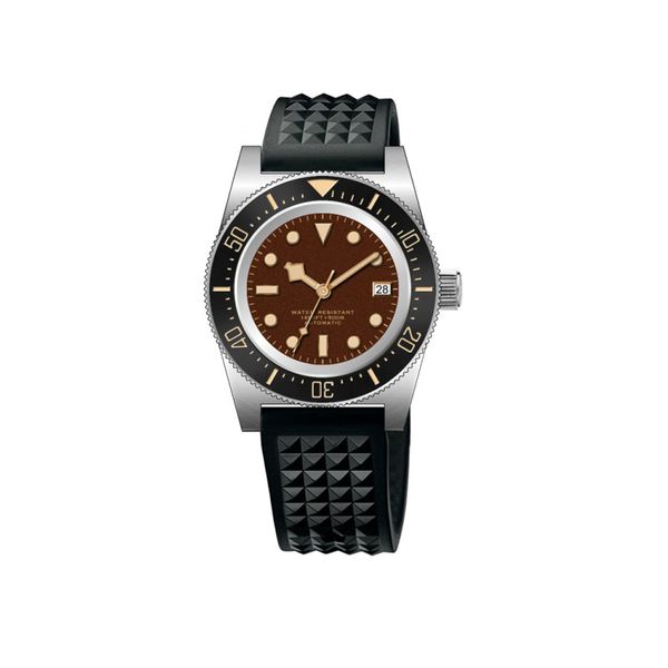 

classical rubber men automatic divers watches sapphire crystal automatic diver watch oem, Slivery;brown