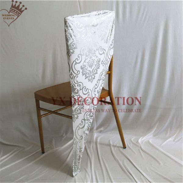 

bamboo chiavari metalic chair lycra spandex cap cover bronzing chair hood for banquet wedding event decoration