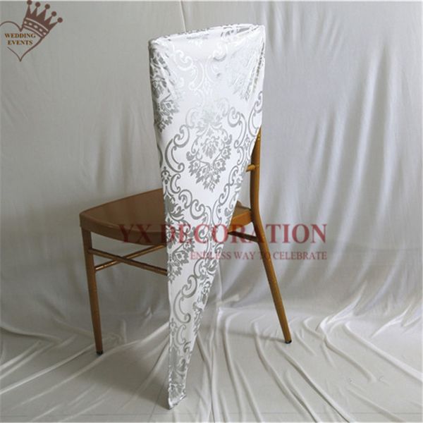 

bamboo chiavari metalic chair lycra spandex cap cover bronzing chair hood for banquet wedding event decoration