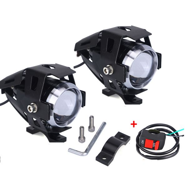 

2pcs u5 universal 12v 125w motorcycle led headlight lamp motorbike fog spot light 125w 3000lm led head lamp motorbike spotlight