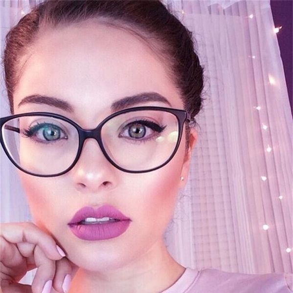 

2020 spectacle frame cat eye glasses frame clear lens women brand eyewear optical frames myopia nerd black red eyeglasses