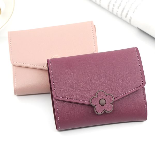 

new fashion wallet ms. short zip clutch bag pure color coin purse women wallet simple, Red;black