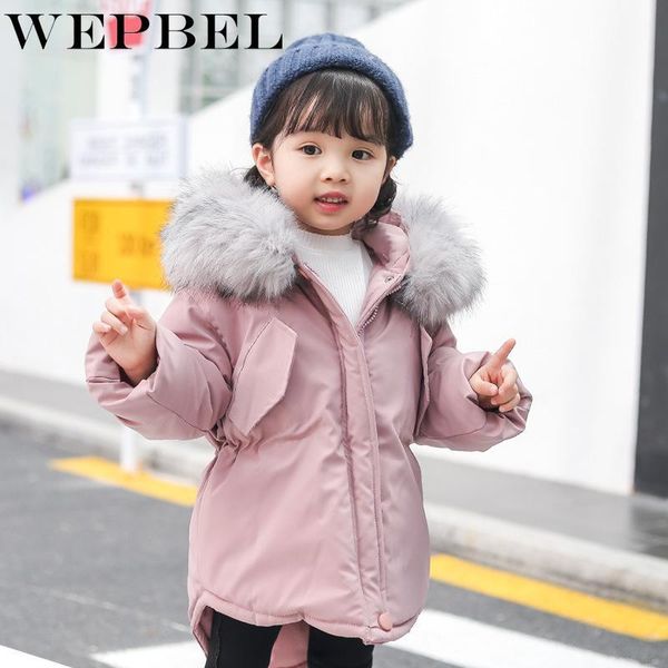 

wepbel девушки хлопка зимы куртки утолщение большой меховой воротник пальто pike детская одежда, Blue;gray