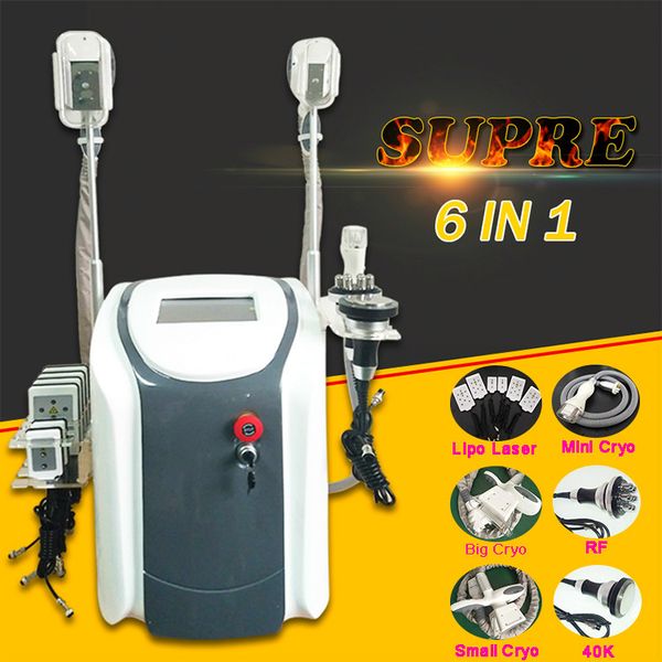 

здравоохранение ! 6 в 1 кавитации машины тучное замерзая пояс для похудения lipo лазер+40к+рф+большая ручка cryo+небольшая ручка cryo+мини р