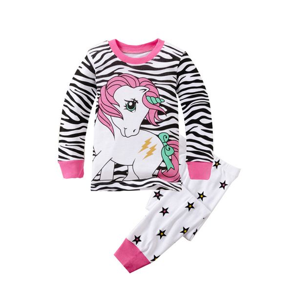 

long sleeve boys girls christmas pajamas kids cotton sleepwear baby pijamas girls unicorn pyjamas pijama infantil for 2-8years, Blue;red