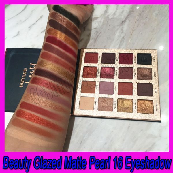 

.beauty glazed eye makeup rock metal 16 color glitter eyeshadow pallete matte shimmer make up palette eye shadow palette