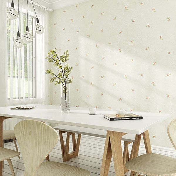 

10mx53cm lovely flowers non-woven wallpaper vintage american style warm wall covering bedroom living room restaurant wallpaper roll