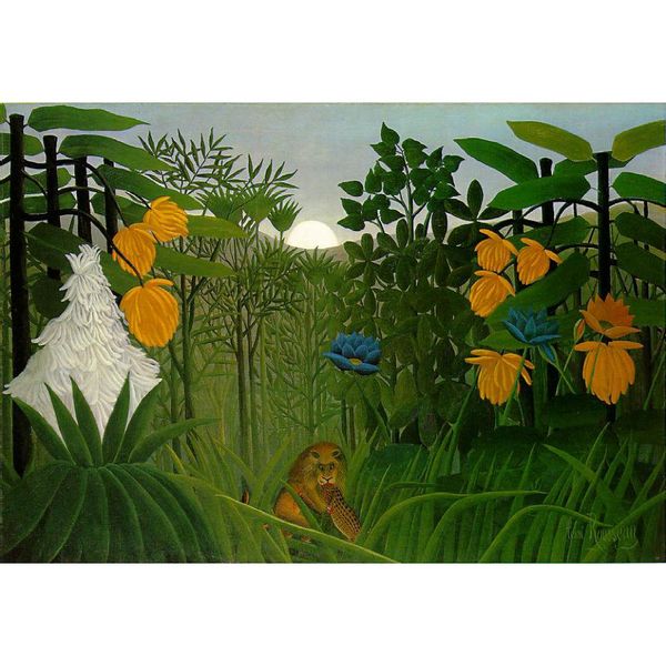 

animal painting the repast of the lion henri rousseau canvas art hand painted office room decor large size
