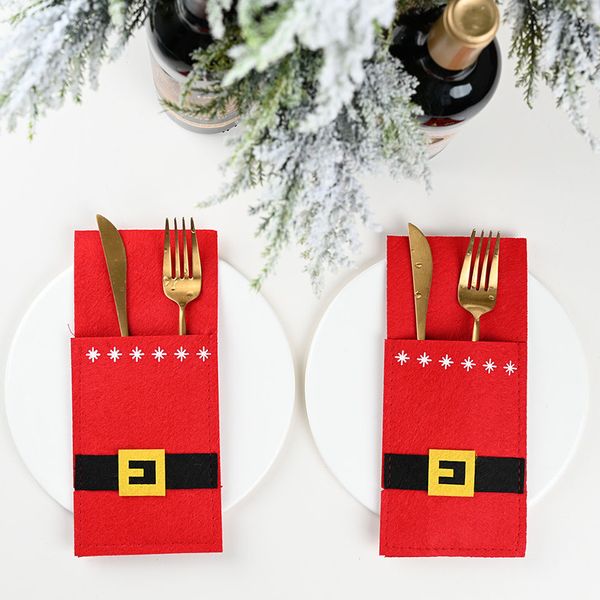 

christmas decorations belt knife and fork cover table decoration cutlery bag knife and fork protection cover decoration cover cutlery jacket