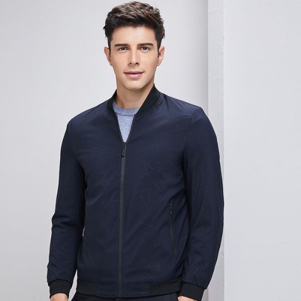 

2019 new style spring and autumn men's coat thin stand collar korean-style men's business middle-aged jacket, Black;brown