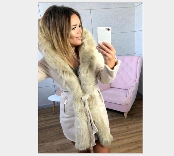 

winter designer casual fur women jackets paike solid designer warm jacket, Black;brown