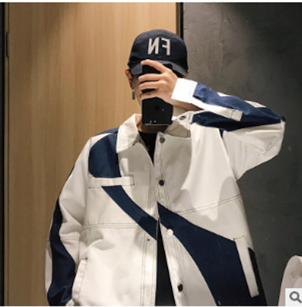 

casual denim jacket loose student korean version bf harajuku style jacket men trendy handsome, Black;brown