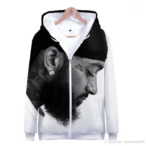 

кардиганы толстовки рэпер топы nipsey hussle rip толстовки мужчины женщины с капюшоном молния вверх, Black