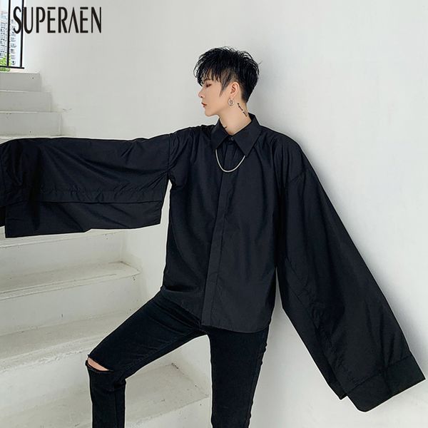 

superaen new 2020 spring fashion women shirts irregular cotton wild casual ladies blouses and long-sleeve women clothing, White
