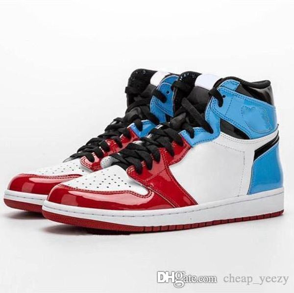 

2019 new 1 fearless high og men basketball shoes university red blue white authentic 1s unc chicago mens shoes sneakers