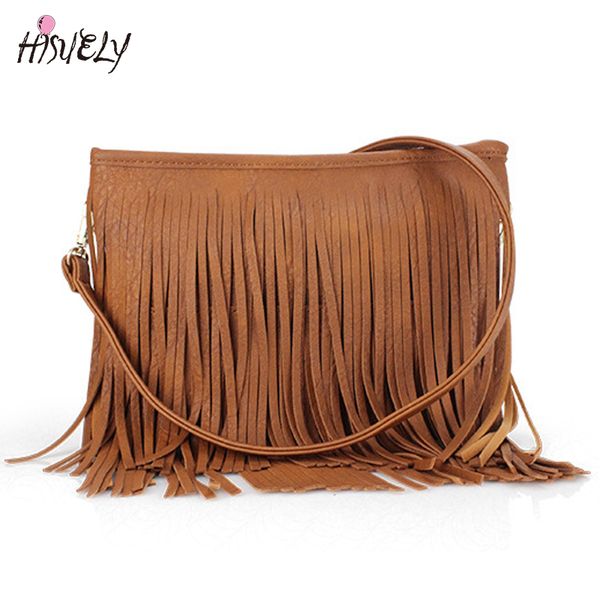 

2019 women pu leather bag female fashion shoulder bags famous design crossbody bags fringe tassels messenger bag