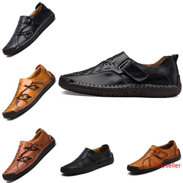 

2020 men s casual leather shoes espadrilles triple black brown khaki breathable outdoor jogging walking shoes main7