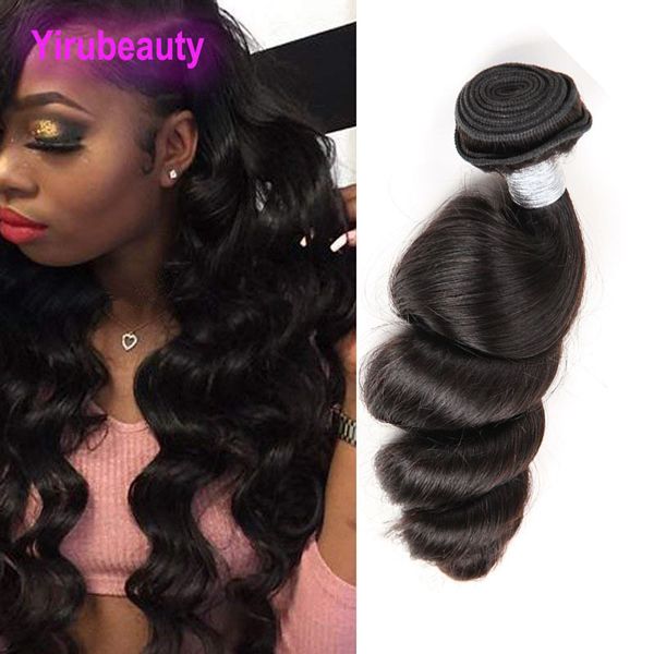 

one bundle human hair weaves indian raw virgin hair bundles 10-30inch natural color double wefts hair extensions 1 piece, Black