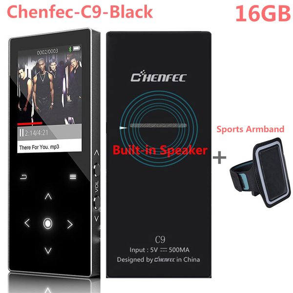 

mp3 player bluetooth with speaker touch key 16gb lossless sound music player with fm, recorder + sports armband