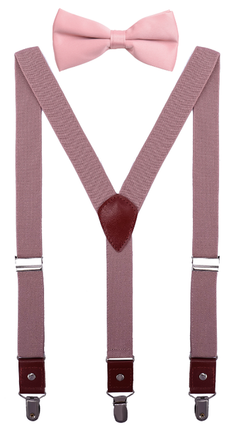 

deobox boys suspenders and bow tie set adjustable y back, Black