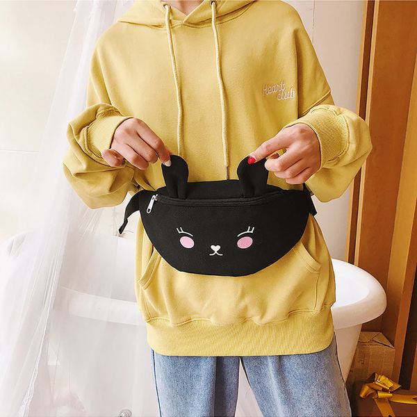 

multicolor selection cute child joker canvas bags fashion mini chest small fresh zipper hobos soft bags ladies wasit #zb