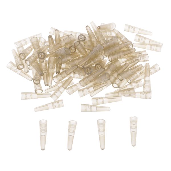 

100pcs translucent brown tail rubber cone tubes for saftey lead clips 17mm