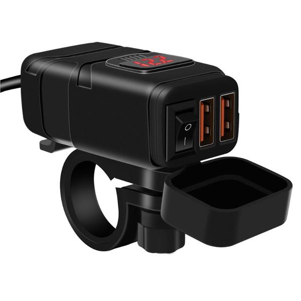 

oloey car dual usb charger cover for motorcycle auto truck atv boat 12v-24v led dual usb socket mount charger power adapter