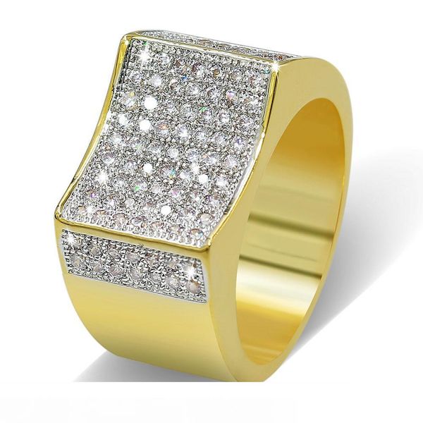 

hiphop cluster rings iced out ring for men gold plated pop hip hop jewelry bar party luxury gifts accessories ing, Golden;silver