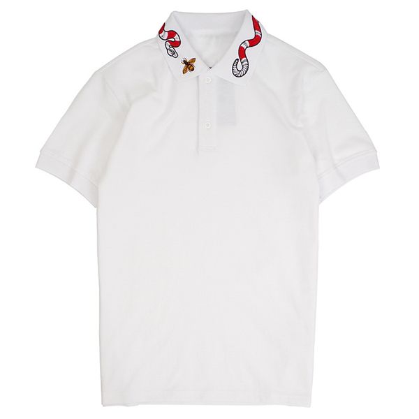 

snake stretch sleeve turn multi shirt with neck short summer polos casual polo embroidery men's lcugx, Black