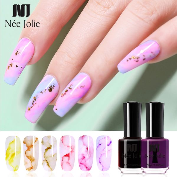 

nee jolie watercolor nail ink 7.5ml blossom nail polish yellow green purple black white art varnish diy decoration design