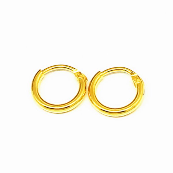 

new style full body s925 sterling silver electric yellow gold ear ring silver ear buckle glossy earrings female small circle jewelry sal, Golden