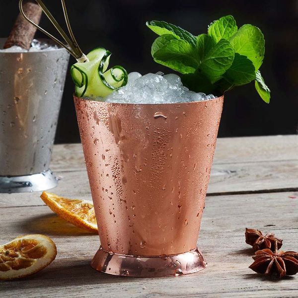 

304 stainless steel cocktail glass mint mule metal mojito horn cup rose gold moscow beer mug party barware kitchen water juice drinkware