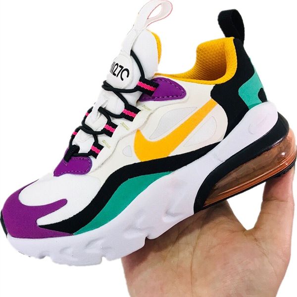 

дизайнер-2020 react270 детские марлевые дышащие кроссовки originals react270 увеличить воздуха и react дети демпфирование jogger обувь, Black