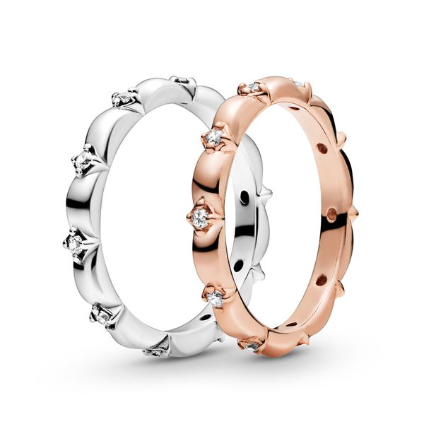 

real 925 sterling silver 2020 new flower petals band ring luxury designer jewelry women cz diamond engagement ring with pandora original box, Slivery;golden
