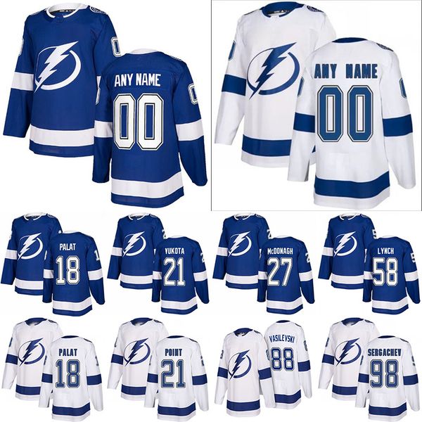 

tampa bay lightning hockey jerseys 9 tyler johnson 17 alex killorn 21 brayden point 98 mikhail sergachev custom any name any number, Black;red