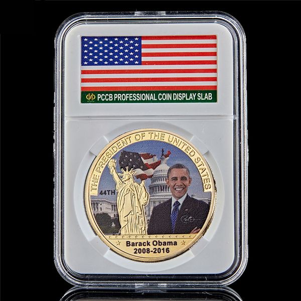 

Obama White House 1oz Gold Plated Eagle Make America Great Again Commander In Chief Commemorative Coin W/Pccb Box