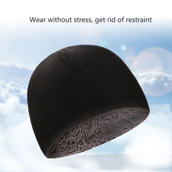 

2020 fleece hat winter warm velvet thick hooded cap windproof cycling sports running mountaineering cap, Black;white
