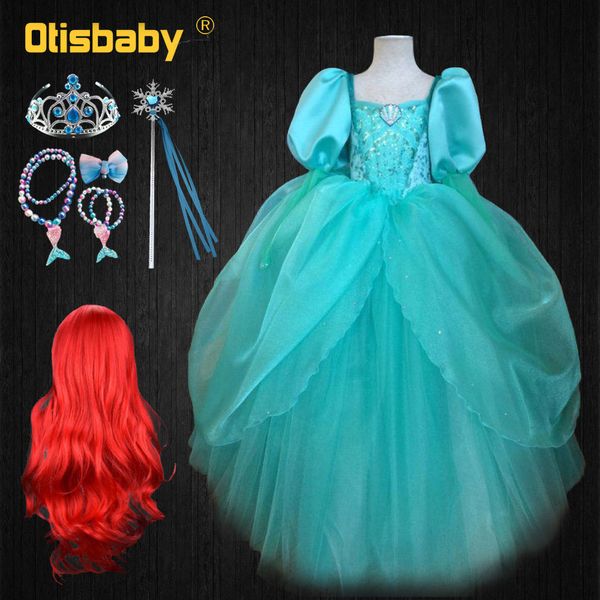 

the little mermaid boutique girls princess ariel dress gorgeous girl evening party gown infant fairy mermaid frock for girls, Red;yellow