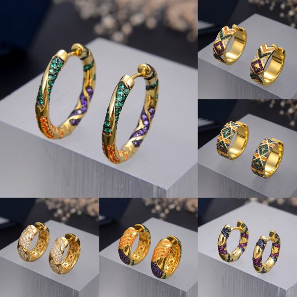 

fashion color golds village jewelry women hoop indian earrings for women cubic zircon village stud earring female a-gift jewelry, Golden;silver