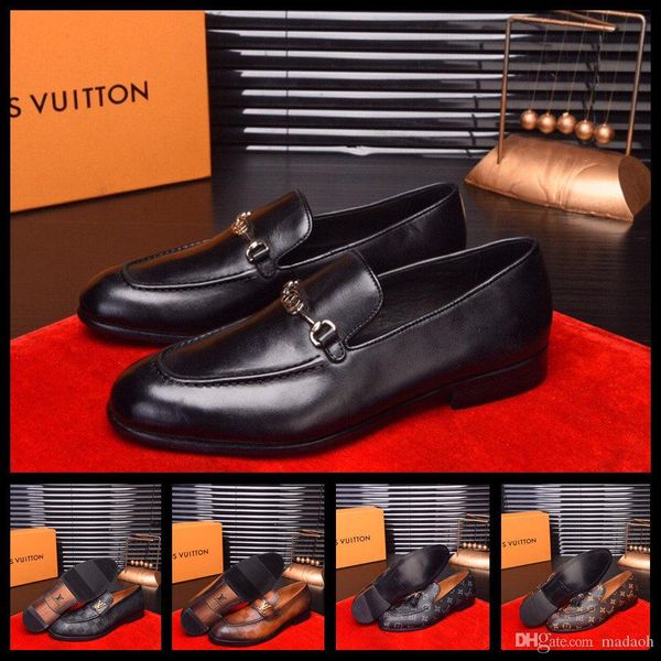 

2020 new men dress shoe shadow patent leather luxury fashion groom wedding shoes men luxury italian style oxford shoes formal shoes yecq3, Black