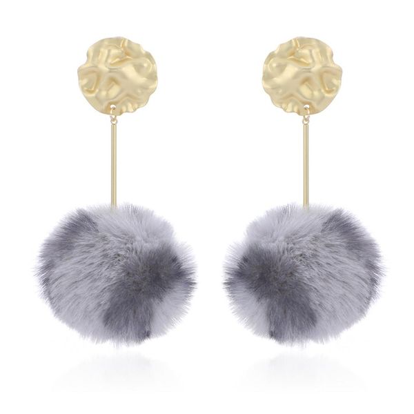 

elegance11 winter trendy mink villus dangle earrings luxury design long earrings for women costume jewelry christmas gift, Silver