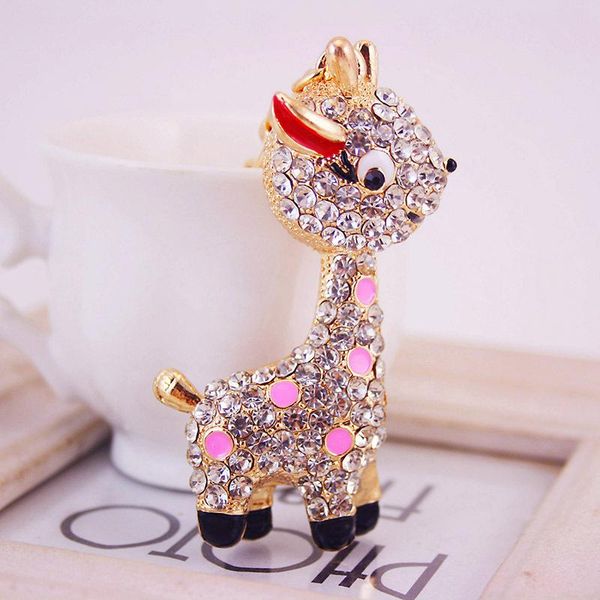 

fashion-r keychain enamel alloy rhinestone crystal oil drop cute animal pendant lobster clasp car key chains fashion keys ring handbag, Slivery;golden
