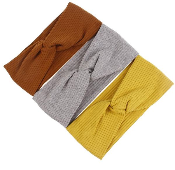 

2019 new 100% cotton cross headband for women fashion pinstripe elastic hair bands girl candy color turban head wraps gifts, Silver