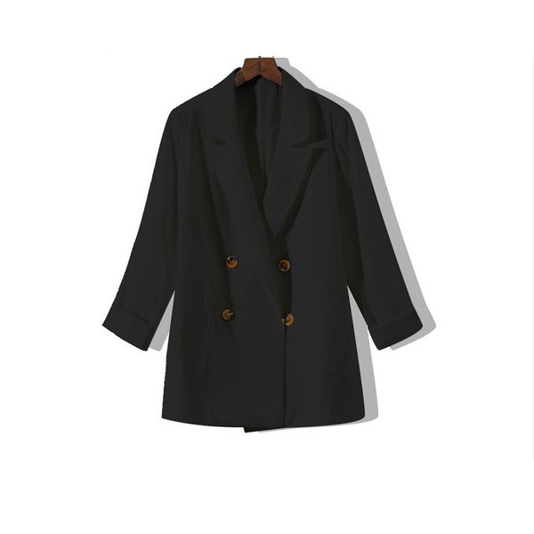 

2019new double breasted white black blazer female long sleeve office ladies blazer autumn jacket women outerwear dropshipping