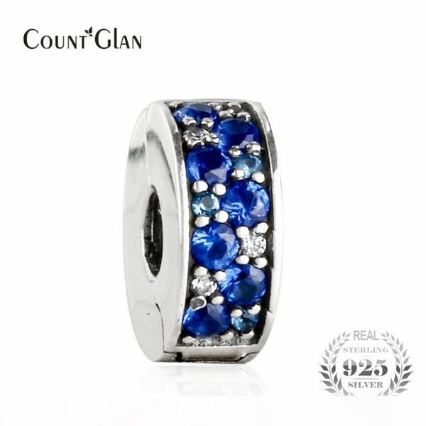 

2017 summer blue mosaic shining elegance spacer clip beads fit pandora snake charm bracelets silver 925 original silicone bead, Bronze;silver