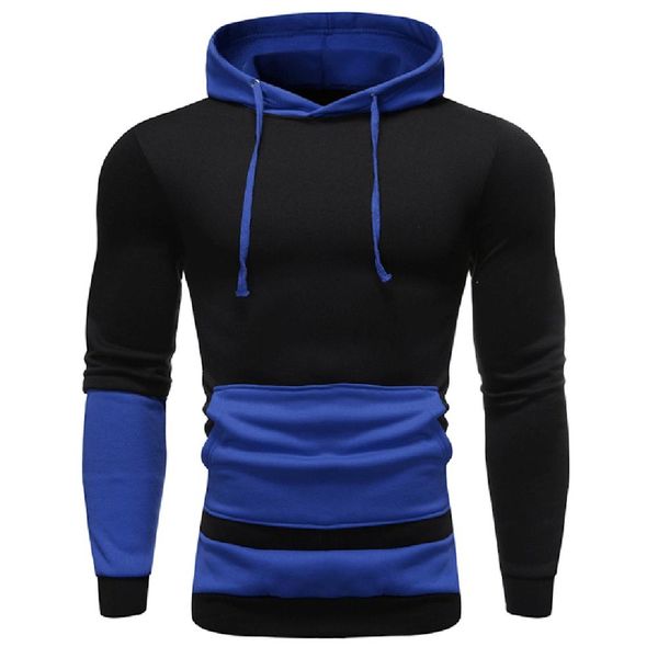 

2019 casual hoodies men fashion new tracksuits patchwork hooded sweatshirt coat mens moletom masculino hoodies slim sportswear, Black