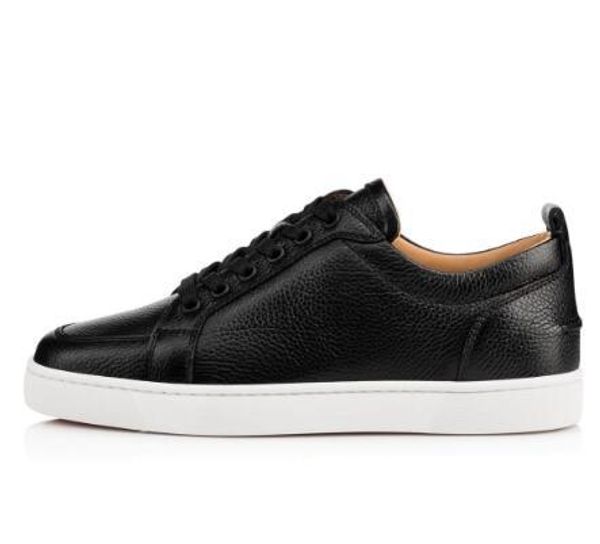 

brands new white,black leather rantulow casual shoes men,women flat luxurious low red bottom sneakers with box c04