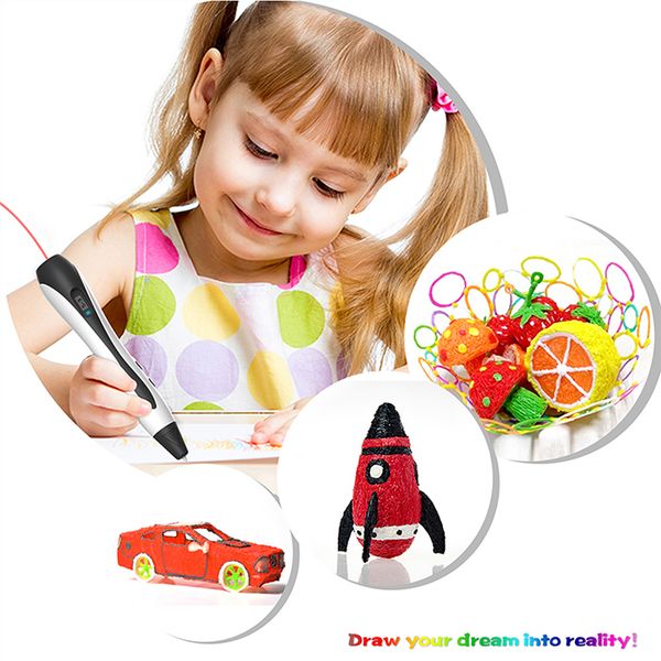 

3d pen 3d pens 1.75mm abs/pla filament 3 d pen model printer creative magic drawing printing toy kids gift birthday, Black;red