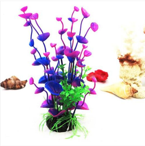 

sales wholesales artificial plastic gradient grass aquarium decoration colorful lifelike purple