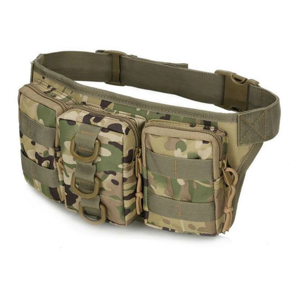 

multi-functional wallet triple camouflage tactical waist pack outdoor sports riding storgage bag body hugging convenient mobile